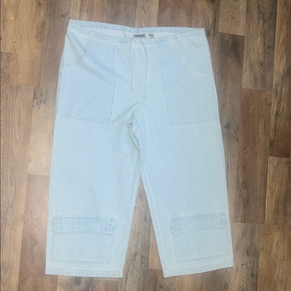 Chico's Design Sky Blue Cotton Pants - Picture 1 of 3